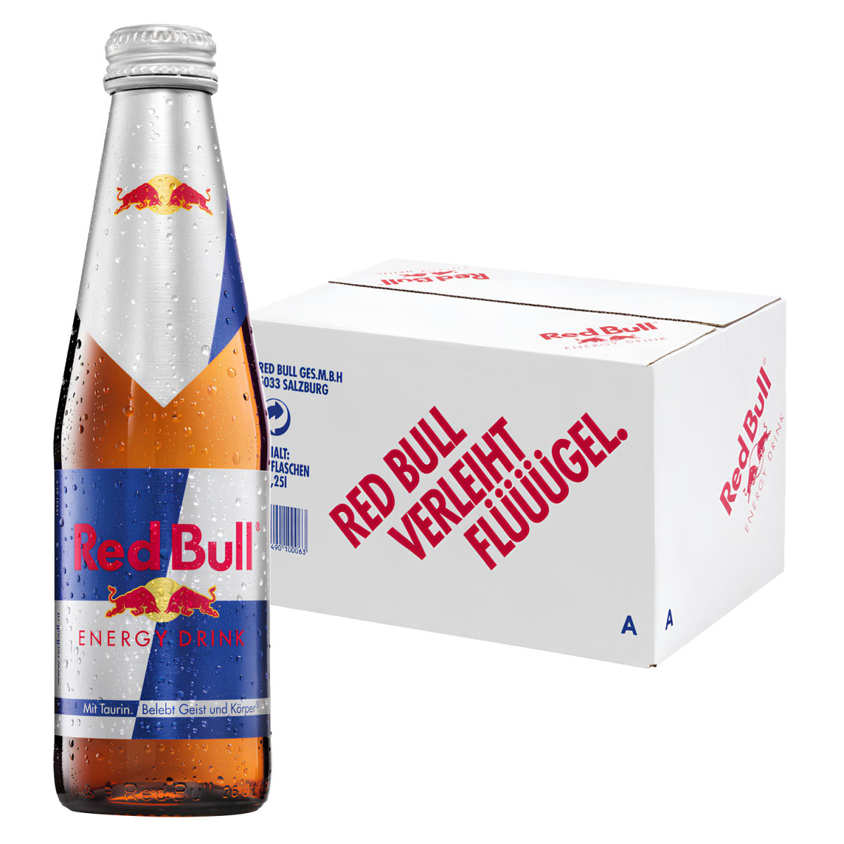 RED BULL ENERGY DRINK GLASFLASCHE 250ML